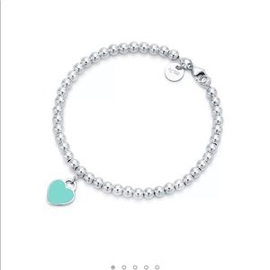 Tiffany Blue Heart Tag Bead Bracelet- brand new, never worn